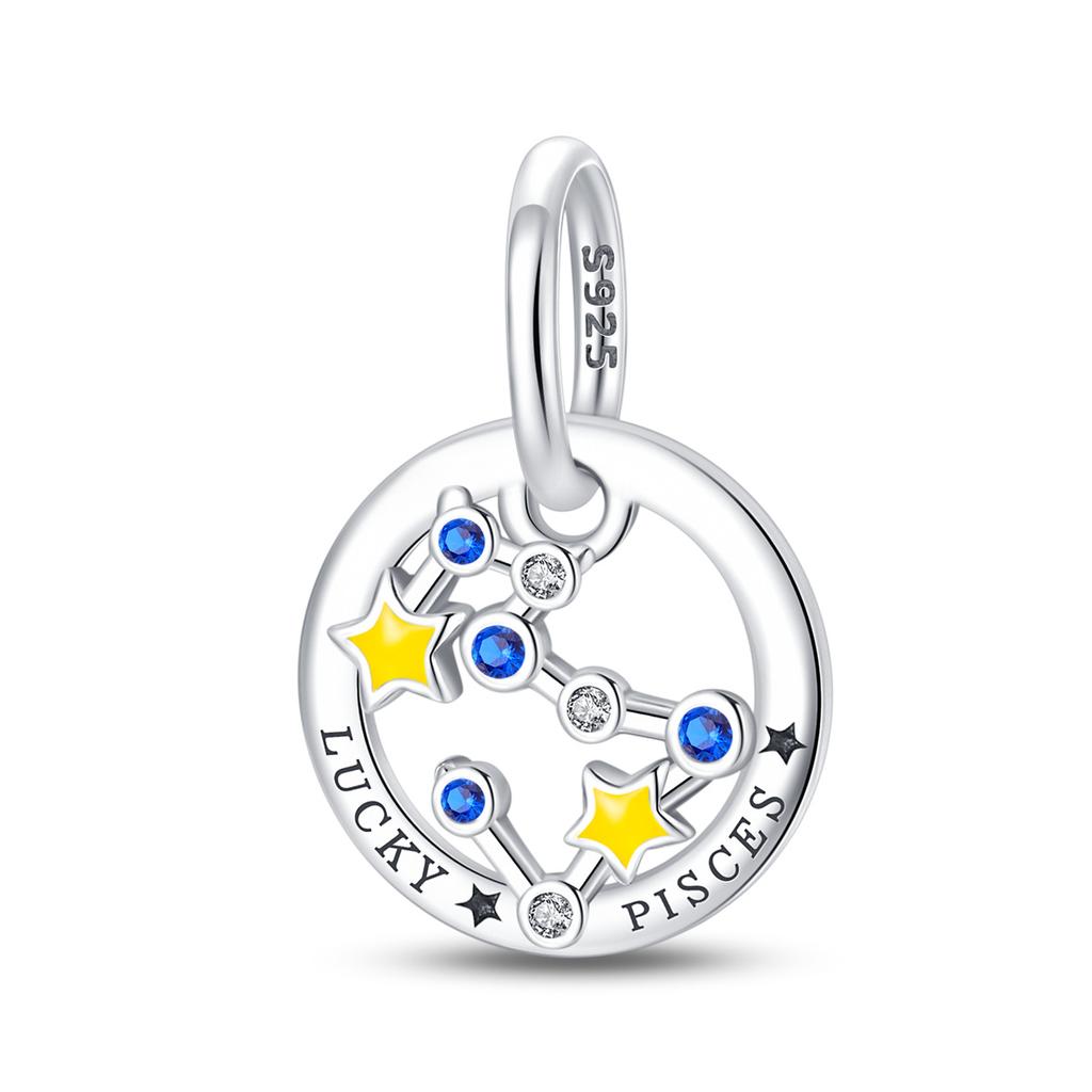 S925 Sterling Silver 12 Constellation Pendant Virgo Gemini DIY Jewelry Accessories