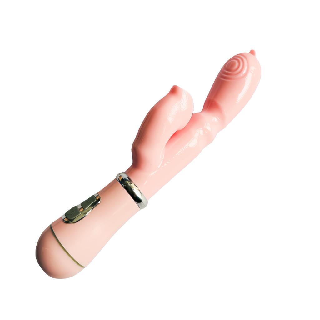 Rabbit Vibrator with Sucking and Tongue-Licking Features