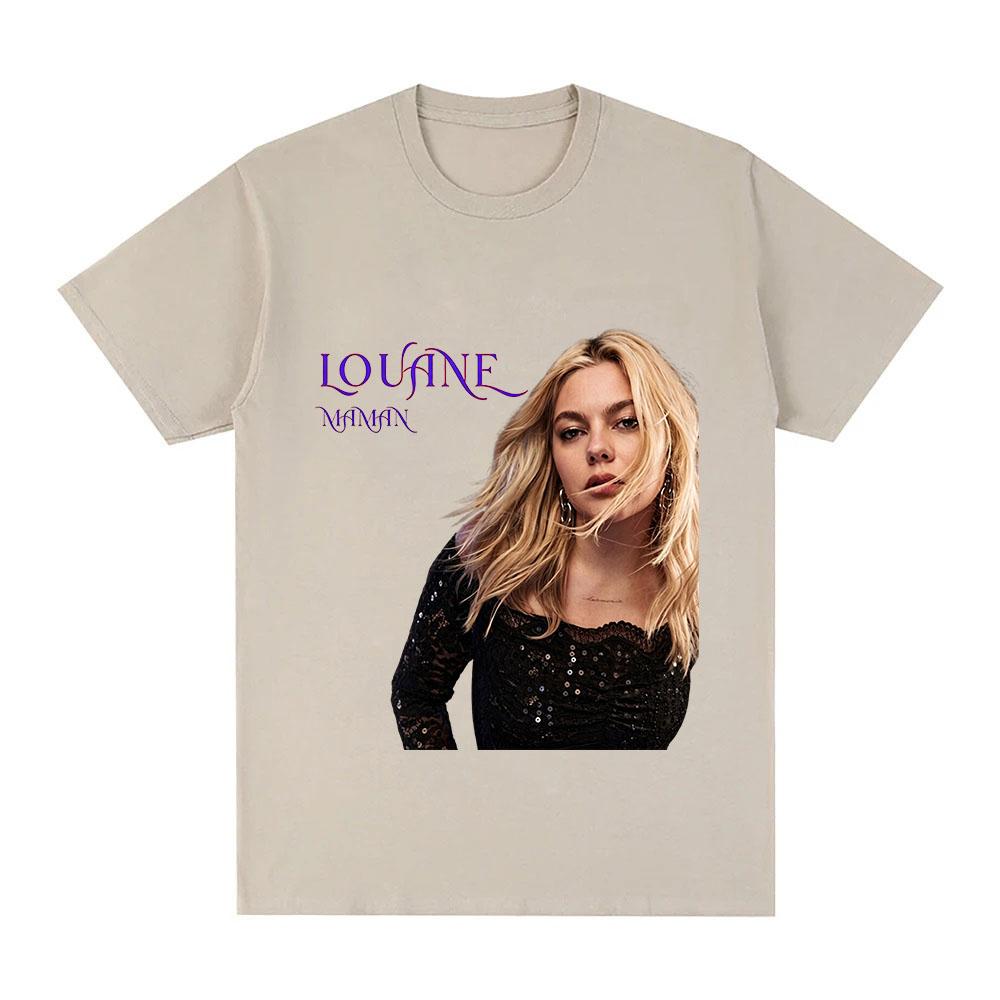 Louane 100 Cotton Tshirt Classic Aesthetic Graphic Print Tees Unisex Casual Streetwear Spring Summer Fashion Round Neck Tops
