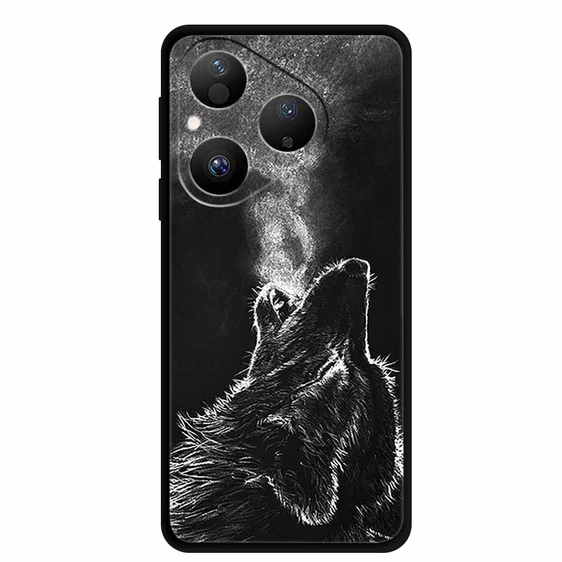 Colorful Case For Huawei Pura 80 Case Cartoon Animal Silicone Black Soft Cover for Huawei Pura 80 Case Protective Bumper Pura80
