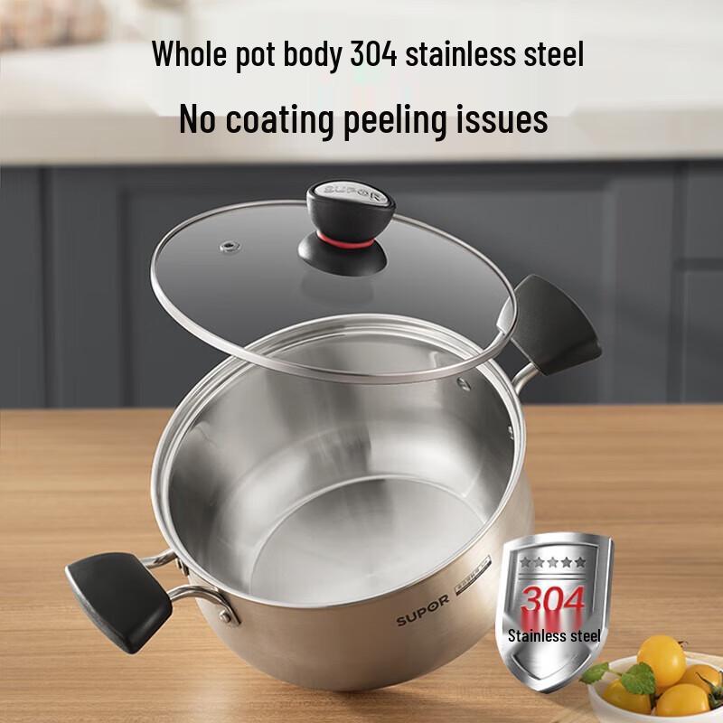 Supor Little Red Circle 22cm 304 Stainless Steel Soup Pot