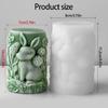 Holiday Silicone Candle Mould Featuring Rabbits Pattern Easy Demolding Reusable Cylinder for Home Decoration