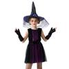 Girls Halloween Witch Costume Dress With Cape Accessories Kids Party Performance