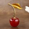 Fruit Cherry Brooch For Women With Artificial Crystal And Goldplated Leaf Design Fashion Accessory