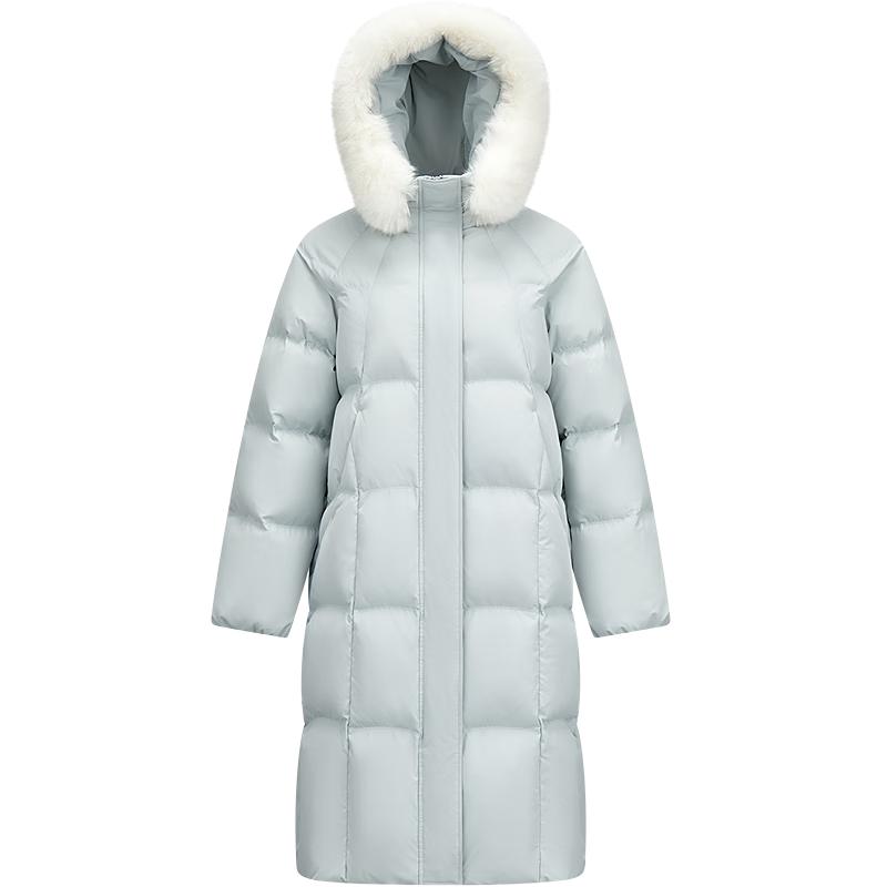 Semir Women's Chen Duling 90% Down Long Coat with Detachable Fur Collar