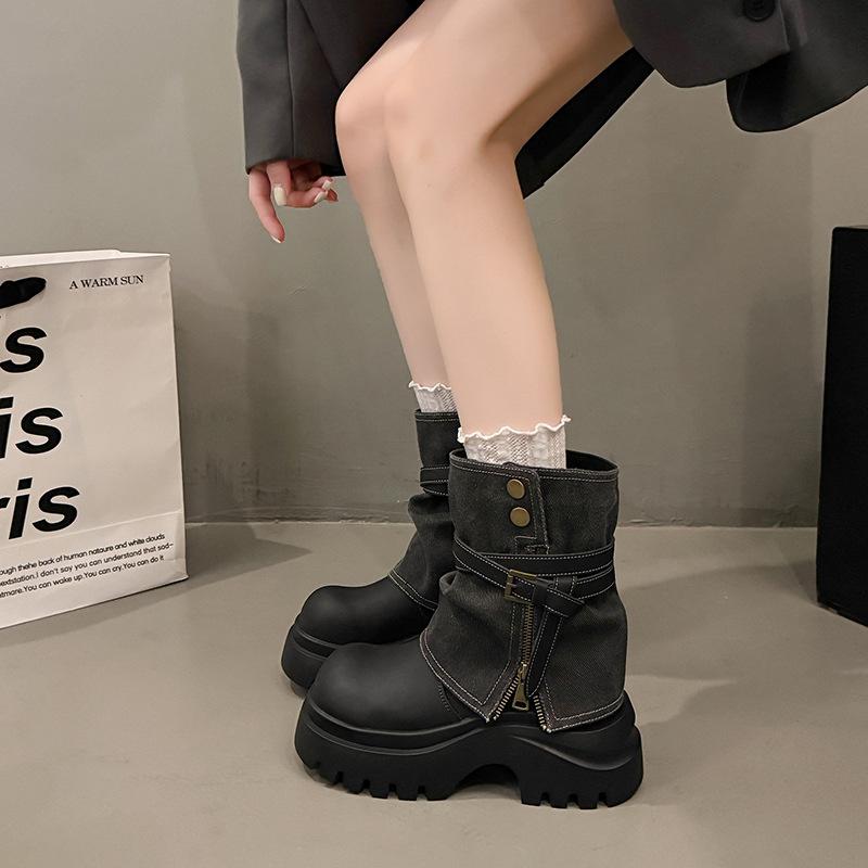Thick-soled Martin boots women's 2025 new Korean version of Internet celebrity street sweet and cool babes fashion boots fashion temperament warehous