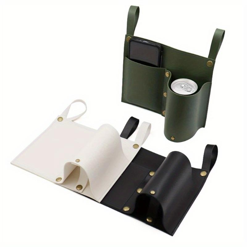 1PC Camping Chair Pocket Beach Chair Pouch with 2 Leather Pockets Wheelchair Side Bag for Bedside/Outdoor/Beach/Camping