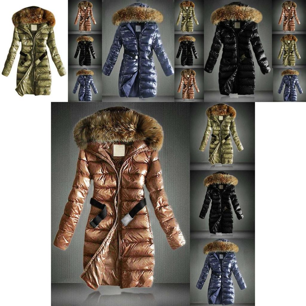 Long Ladies Womens Warm Jacket Hooded Puffer Coat Winter Casual Faux Fur