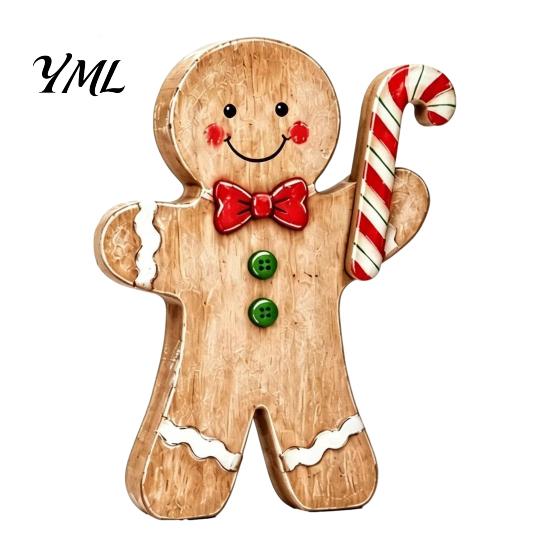 Kersttafeldecoratie Kerst Houten Peperkoekman Decor, Rustieke Peperkoek, Kerststok Huis Beeldjes, Kerst Schouw Ornamenten