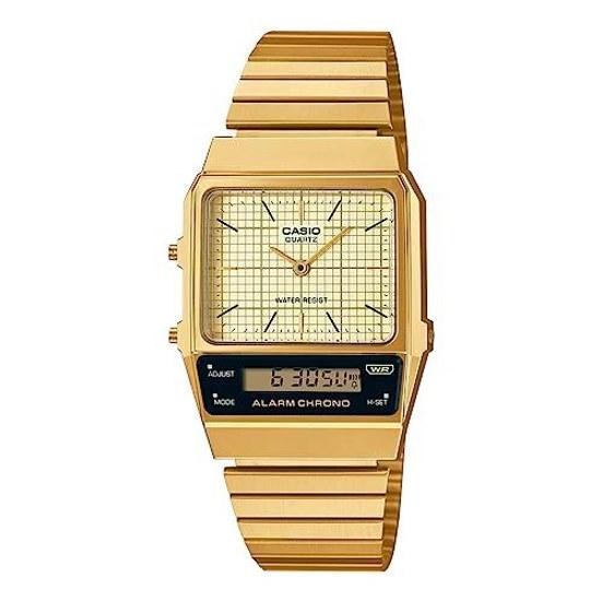 CASIO Standard Analog-Digital Quartz Wristwatch AQ-800EG-9A Unisex Gold Overseas Model