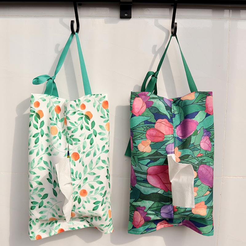 

Подвесная сумка для хранения салфеток с принтом, ткани для украшения дома, аксессуары