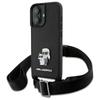 Karl Lagerfeld Klhcp16Ssakcpbk Iphone 16 6.1 Czarny/Black Hardcase Saffiano Karl&Choupette Metal Pin Cbdy Strap