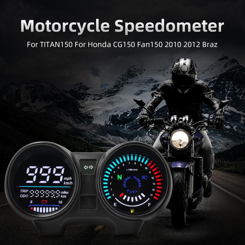 ADQ Universal Digital Motorcycle Speedometer Tachometer 15000 RPM Auto LCD Digital Odometer Bike Gauge Moto Dashboard Meter