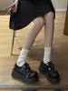 Dziewczęce Buty na Płaskiej Platformie Street Style Lolita Gotyk , Młode Kobiety Gyaru Punkowe Buty na Koturnie z Nitami Pająk