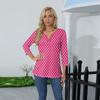 Women's Stand Collar 3/4 Sleeve Printed Top T-shirt