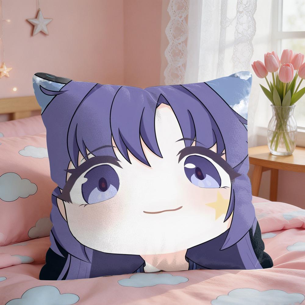 HHayase Yuuka Blue AArchive Cushion Cover Square Short Plush Pillow Case Living Room Sofa Home Decor Funda X