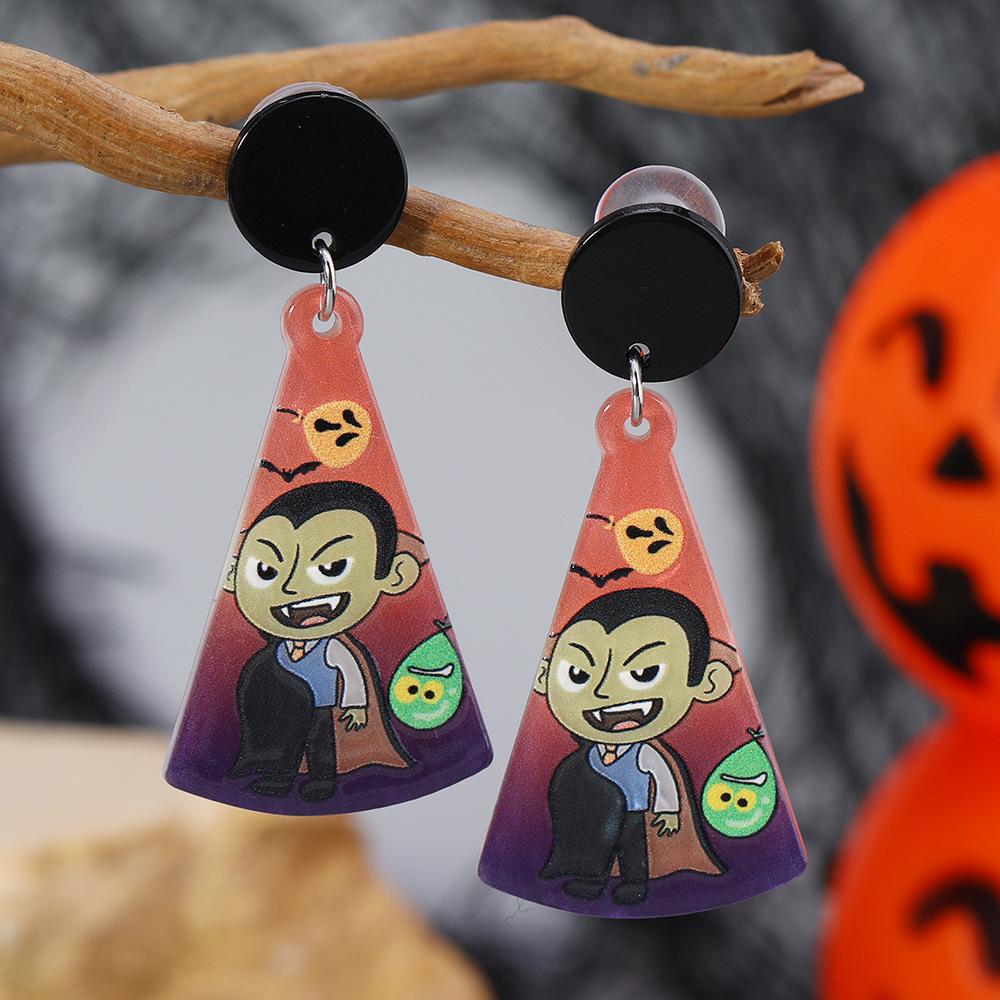 Halloween Series: Scary Funny Ghost Pumpkin Bat Spider Skull Stud Earrings