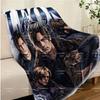 R-Resident E-Evil L-Leon S. Kennedy Fleece Blanket, RE4 Game Character Throw Blanket, Gamer Bedroom Decor Gift