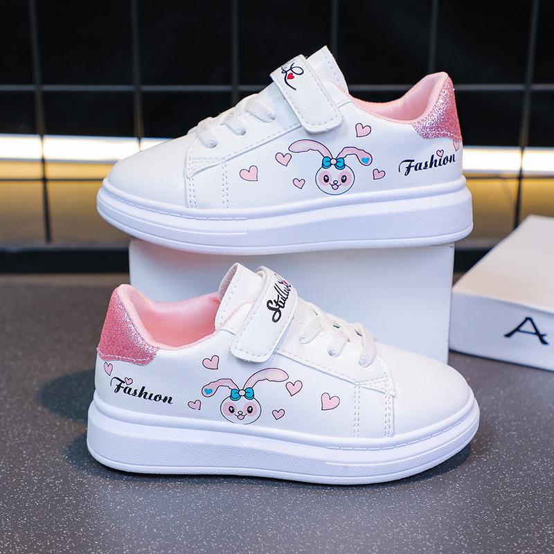 2025 Weiche Sohle Rutschfeste Weiße Laufschuhe für Mädchen - Perfekt für die Grundschule und Sport