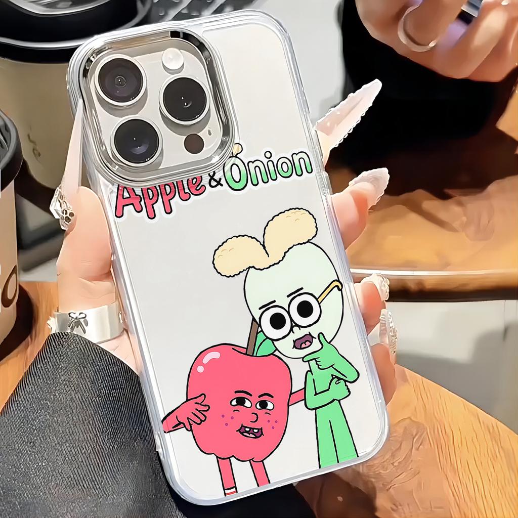Cartoon Apple And Onion Phone Case for Xiaomi Redmi Note A5 A3 15 14 13 14c 13c 12 11 12s 12c 10c 10 9 Pro Plus 4G 5G Cover