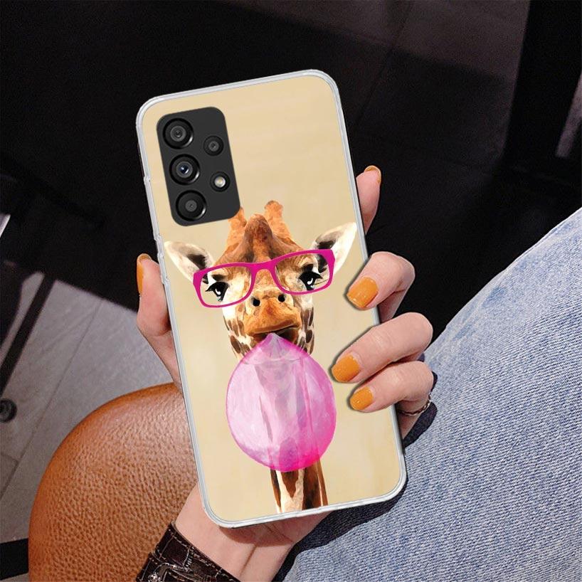 Cute Cartoon Giraffe Animal Phnoe Case for Samsung Galaxy A17 A37 A57 A16 A26 A36 A56 A15 A14 A13 A55 A54 A53 A35 A34 A33 A25 A2