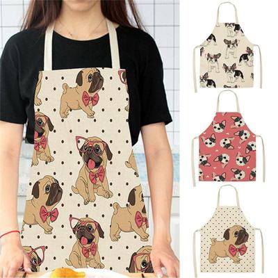 68 * 55cm Cotton and Linen Creative Animal Dog Apron Kitchen Supplies