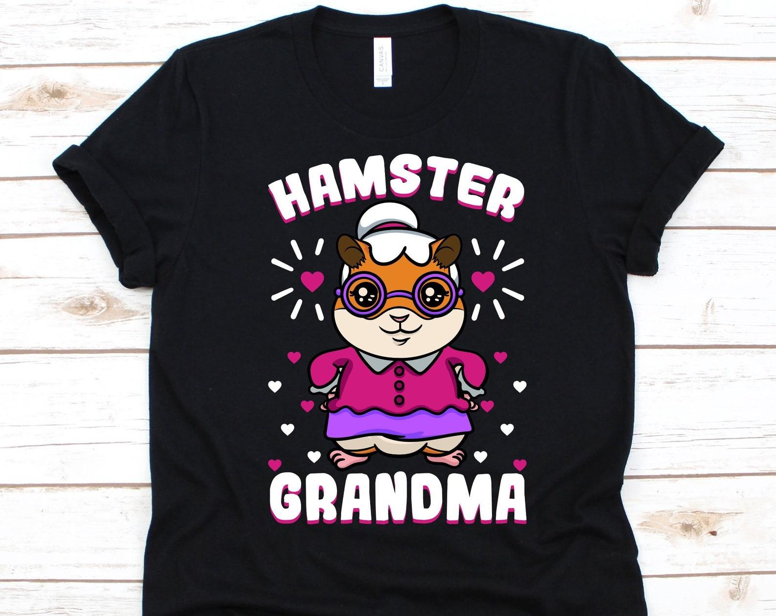 Hamster Grandma Shirt, Cute Hamster Design For Women, Hamster Lover, Pet Hamster, Hamster Owner, Rodents, Small Animal, Grandmother Shirt 3XL