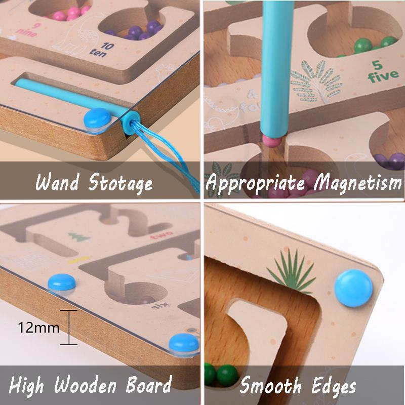 Montessori Magnetic Maze Sorting Board Kid Color Number Cognitive Matching Sensory Game Fine Motor Training Education Parish Toy