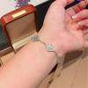 French Retro Cloth Style Double-Sided Broken Ice Ice Five-Flower Bracelet High-End Light Luxury Celebrity Style Versatile Jewelry