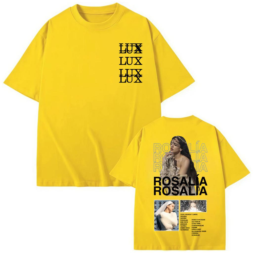 Singer Rosalia LUX Graphic T Shirts Men's Women's Fashion Aesthetic Short Sleeve T-shirt Cotton Oversized T-shirts
