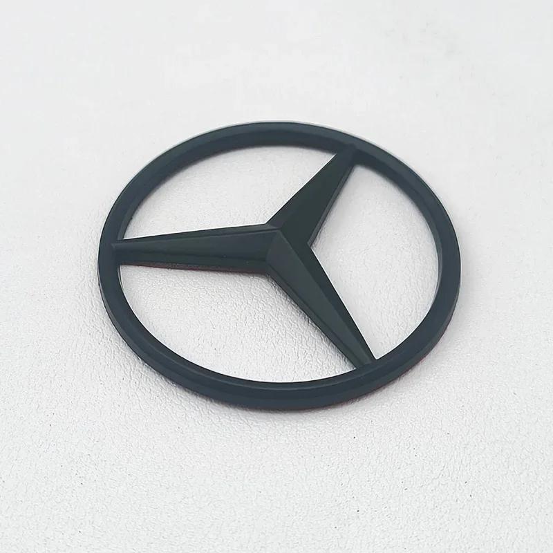 2025 Hot 52mm 58mm ABS Chrome Black Star Logo Mercedes Steering Wheel Logo Sticker For Mercedes Benz C E S Class W253 Emblem Acc