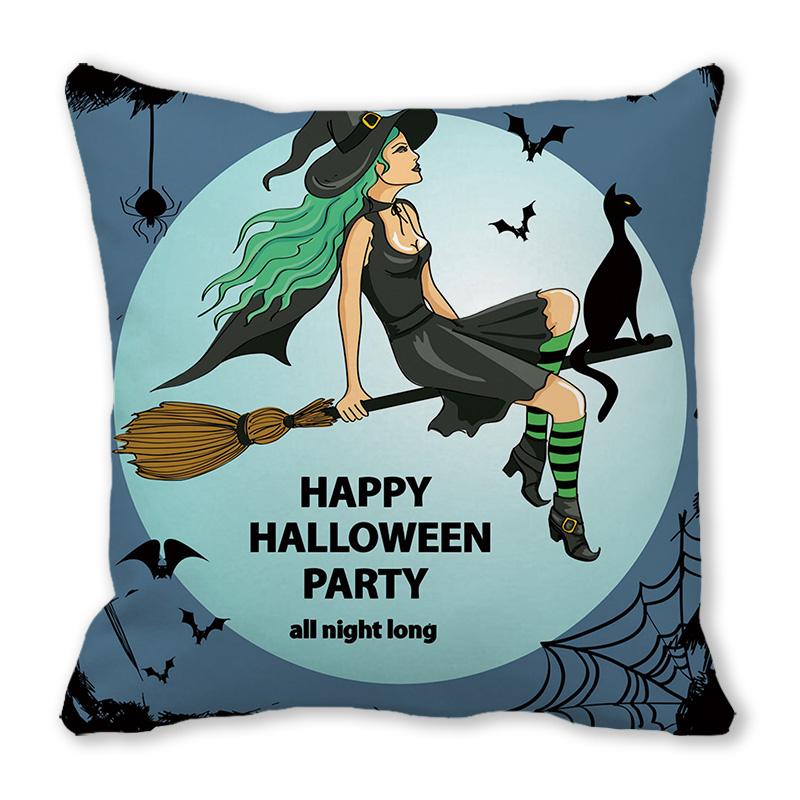 

Домашний декор, чехол для подушки «Счастливый Хэллоуин», декоративная наволочка с принтом тыквы, чехол для подушки «Демон», 45x45 см, Funda de Almohada 40X40CM