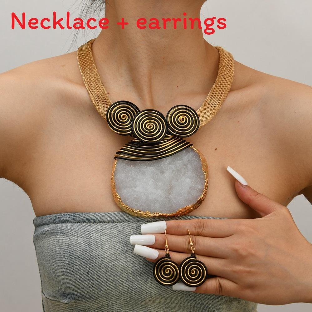 Resin With Short Necklace And Earrings Set For Trendy Fashion Looks