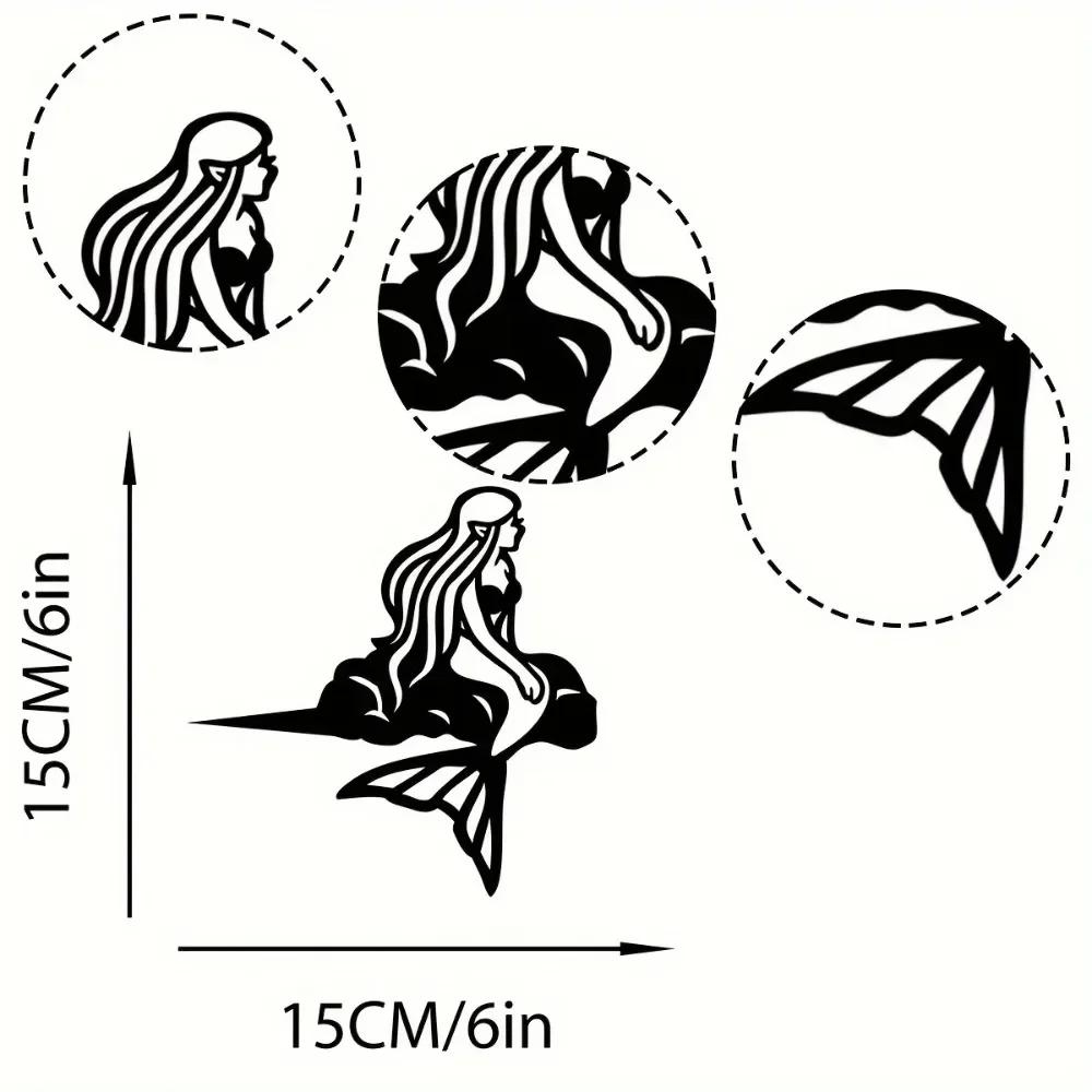 1 Stück, Metall Meerjungfrau Silhouette Rustikale Outdoor Heim- & Gartendekoration Einweihungsgeschenk für Terrassendekoration und Rasendekoration