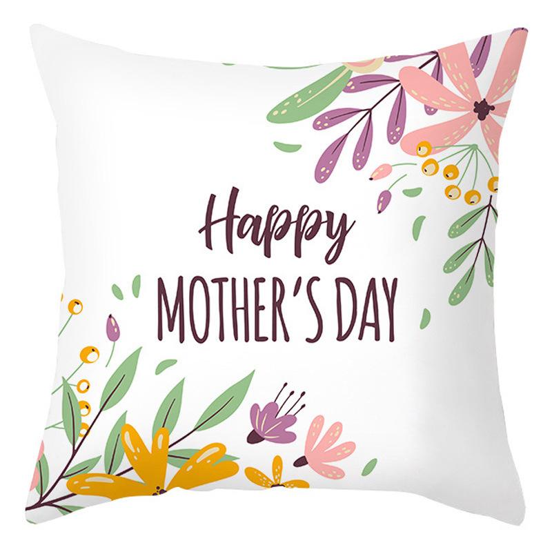 Mother's Day Pillow Cover Home Office Peach Skin Cushion Cover Sofa Car Cushion Cover Backrest