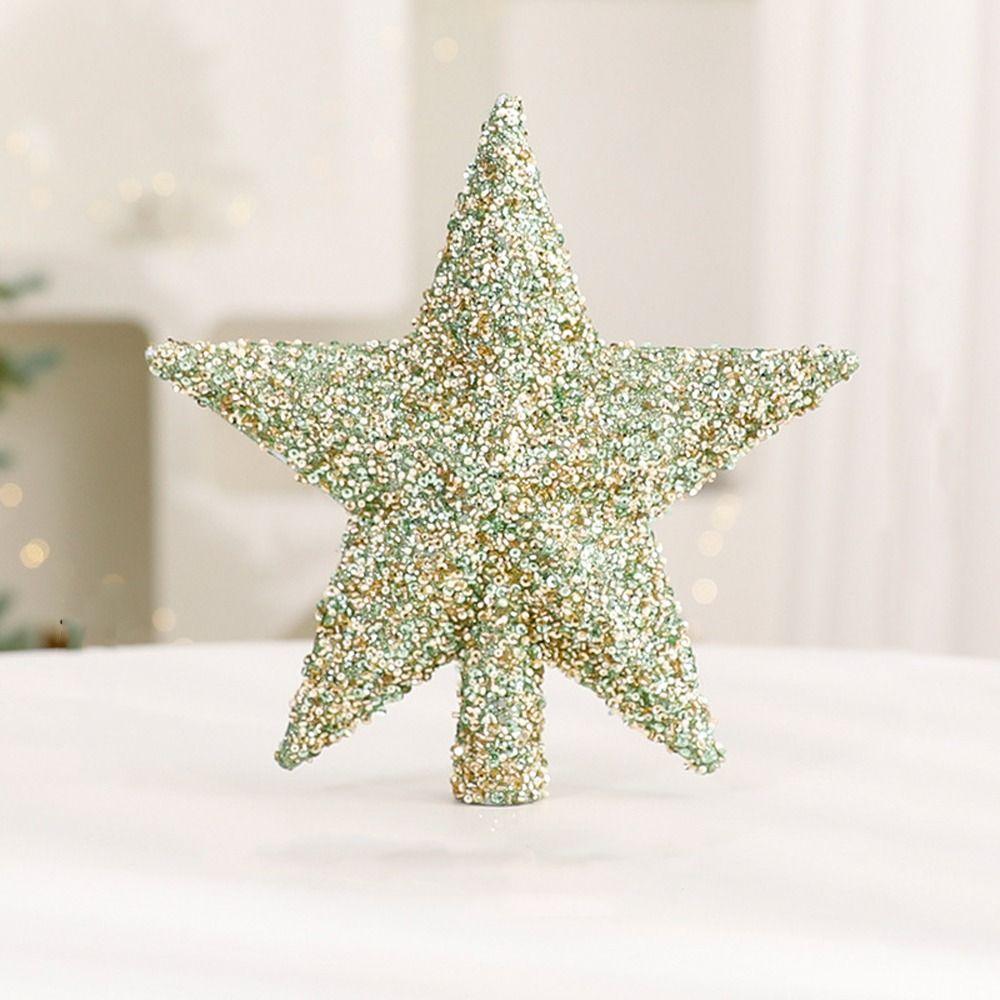 Creative Colorful Christmas Tree Topper Star Glitter Reusable Tree Topper Pentagram Plastic Christmas Tree Ornament Hotel Mall