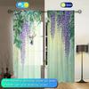 2pcs Wisteria Sinensis Printed Curtain for Home Decor - Rod Pocket Window Treatment for Bedroom   Office   Kitchen