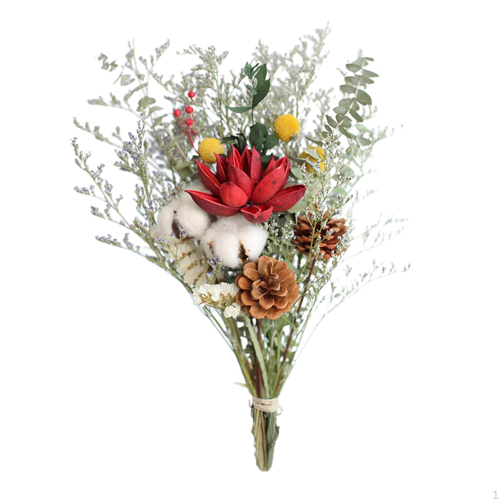 

Dry Flowers Eucalyptus Daisy Decorative Dried Mini Floral Crafts Bouquet for Wedding красный