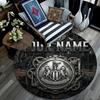 Custom Name,Newcastle United Pattern Round rug,Carpet Rug for Living Room Bedroom Playroom ,Non-slip Floor Mat,Holiday Gifts and Birthday Gifts.