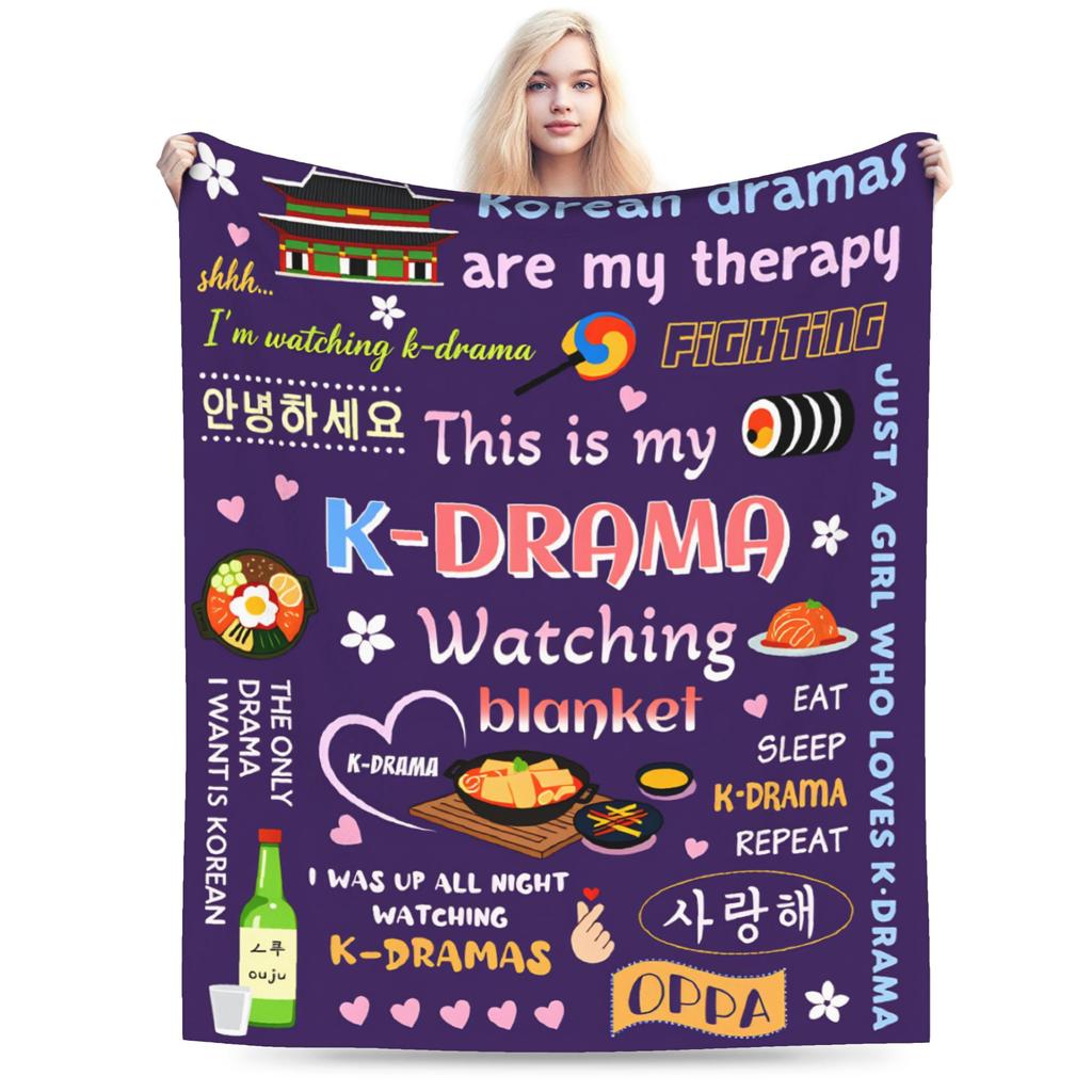 K-Drama K Pop Korean Blanket Quality Super Warm Throw Blanket Winter Child Home Decor Funny Bedspread