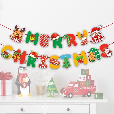 Bandeiras de Natal Penduradas com Espelhos Cruzados para Shoppings e Hotéis: Enfeites Festivos para a Atmosfera de Feriado