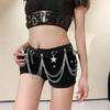 Dunkler Ketten Punk Gürtel Damen Hip Hop Spitze Spleiß Vielseitig Mode Match Kleid Mantel Dekorative Taillenabdeckung