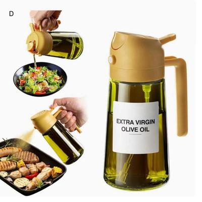 Spray And Pour 2-In-1 Oil Bottle Light-Blocking Dark Oil Mist Spray Bottle Kitchen-Specific Dual-Function Olive Oil Sprayer