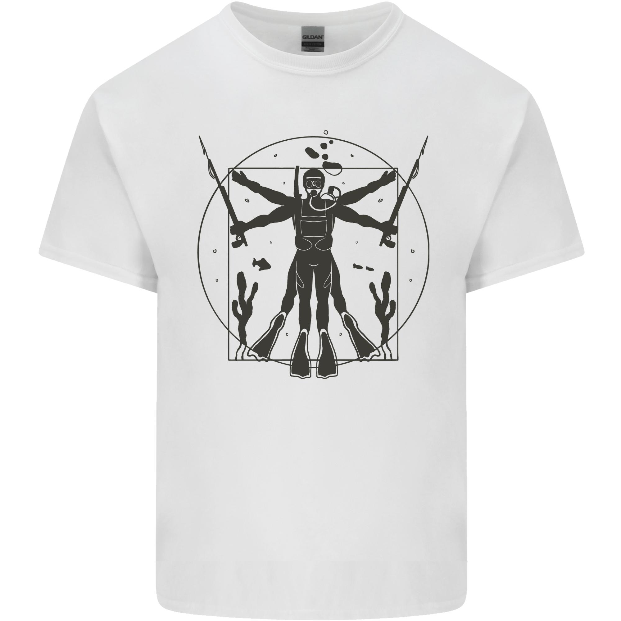 Vitruvian Scuba Diver Diving Unisexs Light Cotton TShirt S