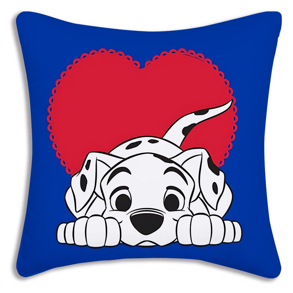 Federe Cuscino Cento e Uno Dalmata Cartone Animato Divano Decorativo Casa Stampa Double-sided Peluche Corto Carino Federa Cuscino