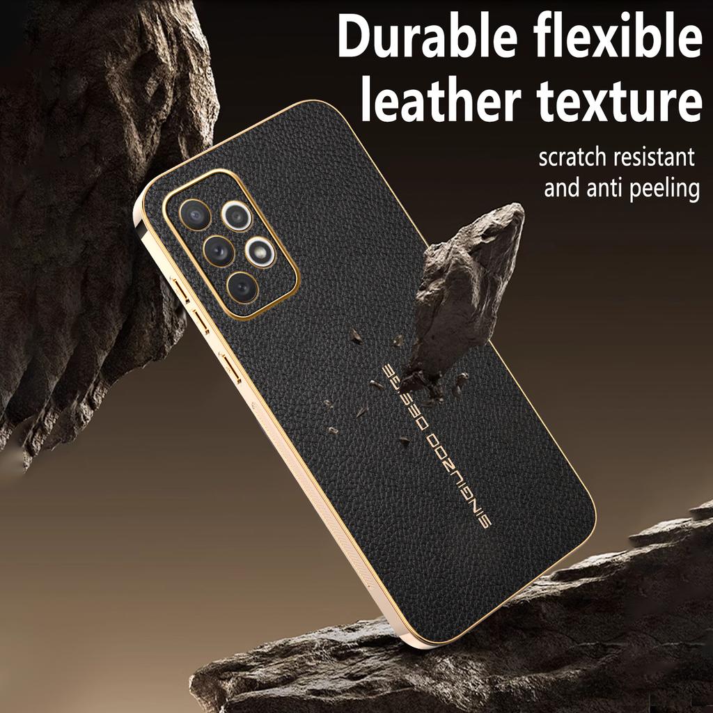 For Samsung Galaxy A72 A71 Premium Electroplated Lychee-textured Phone Case That’s Shockproof and Fingerprint-resistant