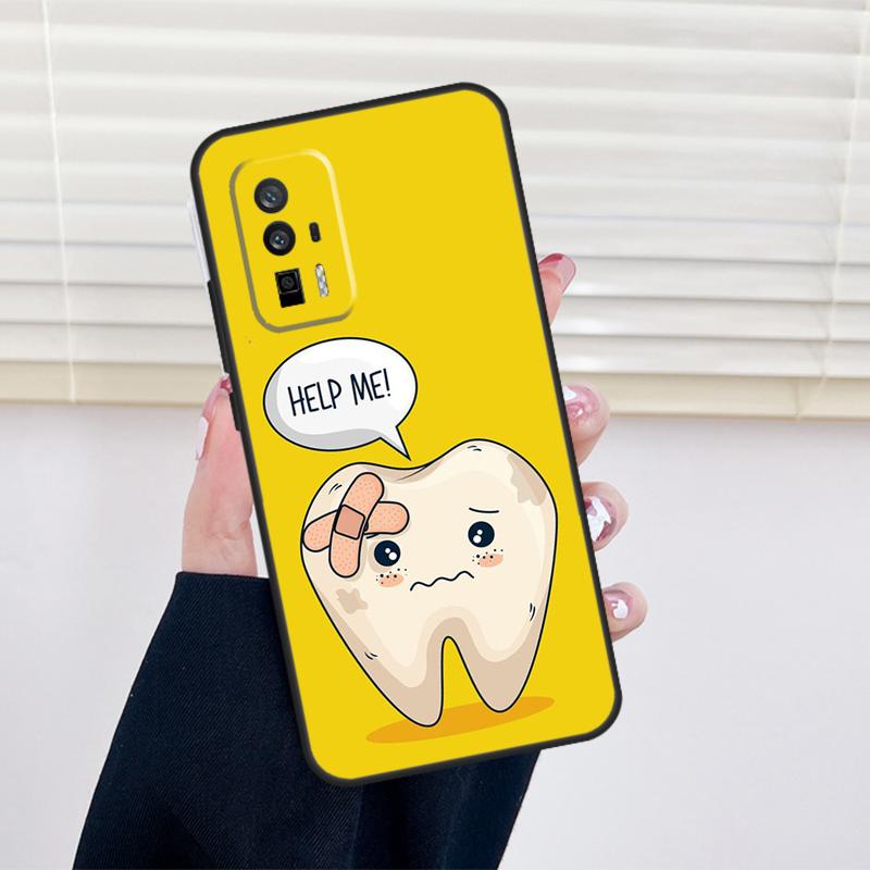 Cartoon Dentist Dental Teeth Cover For Xiaomi 15 14 13 Ultra 11T 12T 13T 14T Pro POCO X7 Pro X3 X5 X6 M6 F5 F6 Pro Case