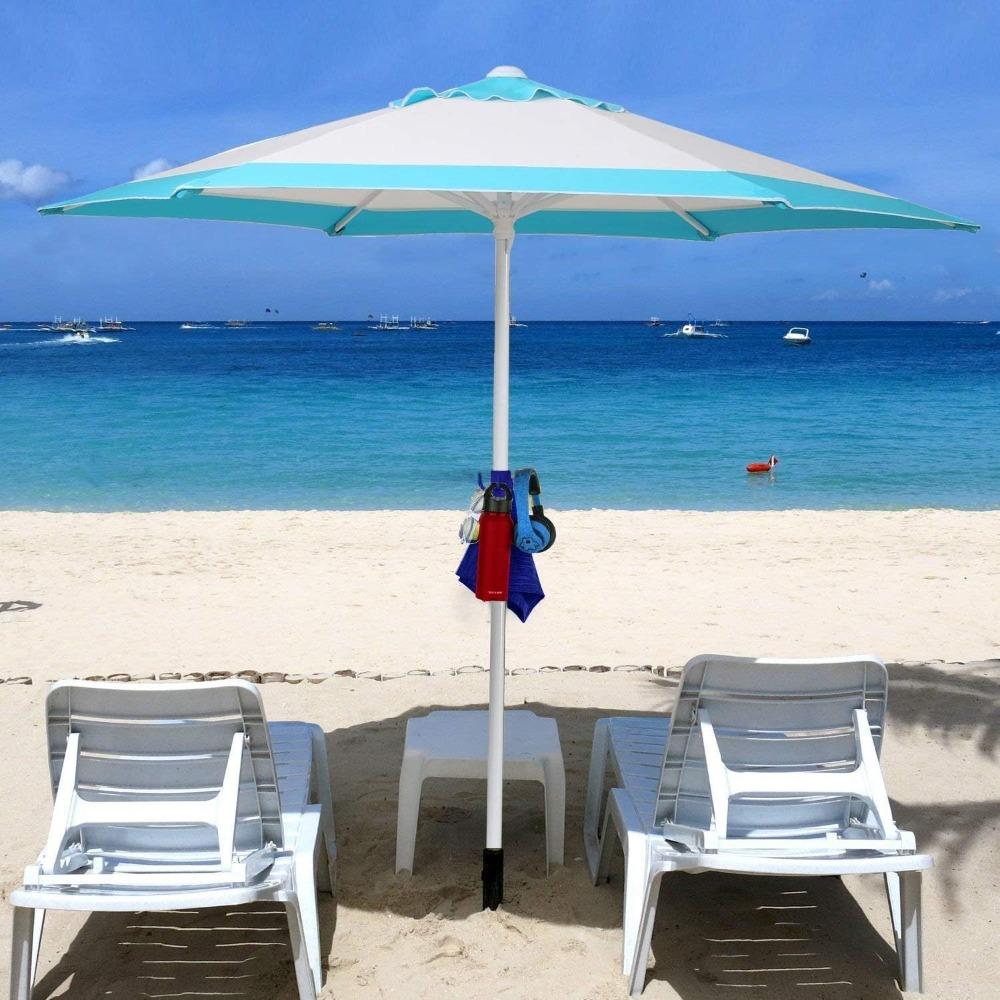 Outdoor Strandsonnenschirm Haken Tragbar Camping Reise 4 Haken Kunststoff Sonnenschirm Haken für Handtücher/Kleidung/Sonnenbrillen/Taschen-Zubehör