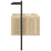 Wall Mounted Nightstand In Sonoma Oak 35 X 30 X 51 Cm Engineered Wood