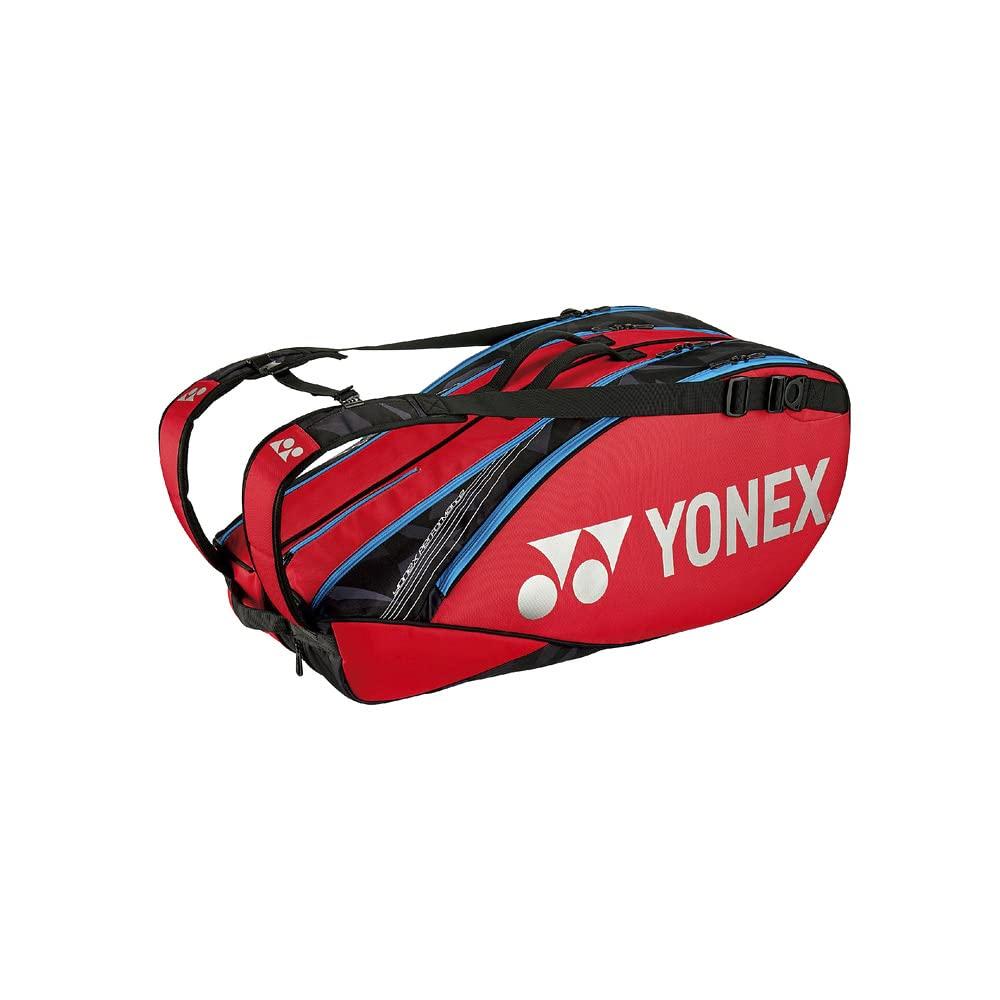 YONEX Tennis Racket Bag 6 6 with Shoe Storage Tango Red BAG2202R Bag, (for rackets), Pocket, (587),